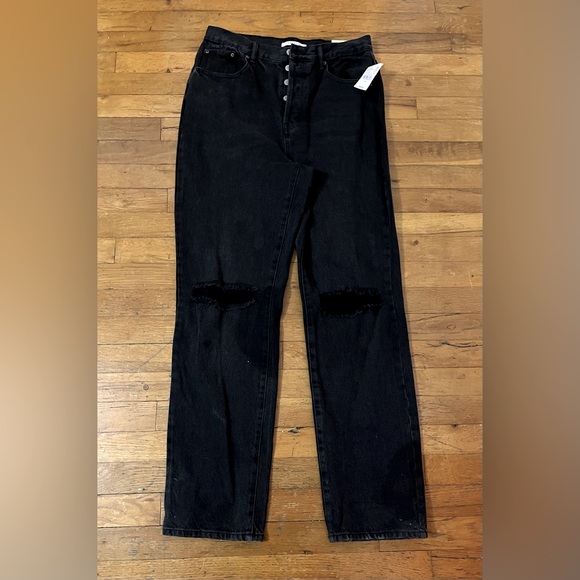 Black Jeans by PacSun size 29 Dad Jeans with cut knees nwt - Picture 1 of 7